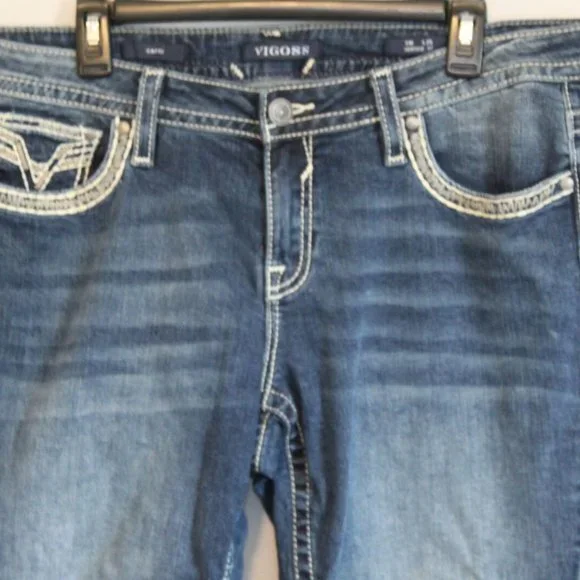 VIGOSS Capri Heritage Fit Jeans Thick Stitch Women's Size 16 H12054 - Picture 3 of 12